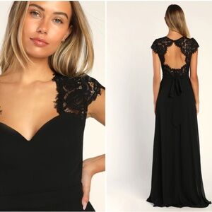 LULUS Elegant Prom Wedding Bridesmaid Romantic Flowy Chiffon Maxi Dress